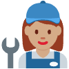 Woman Mechanic Medium Skin Tone Element from Twemoji Emoji Set