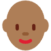 Woman Medium Dark Skin Tone Bald Element from Twemoji Emoji Set