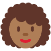Woman Medium Dark Skin Tone Curly Hair Element from Twemoji Emoji Set