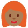 Woman Medium Dark Skin Tone Red Hair Element from Twemoji Emoji Set