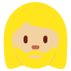 Woman Medium Light Skin Tone Beard Element from Twemoji Emoji Set