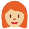 Woman Medium Light Skin Tone Red Hair Element from Twemoji Emoji Set