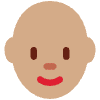 Woman Medium Skin Tone Bald Element from Twemoji Emoji Set