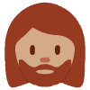 Woman Medium Skin Tone Beard Element from Twemoji Emoji Set