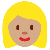 Woman Medium Skin Tone Blond Hair Element from Twemoji Emoji Set