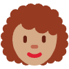 Woman Medium Skin Tone Curly Hair Element from Twemoji Emoji Set