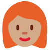 Woman Medium Skin Tone Red Hair Element from Twemoji Emoji Set