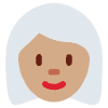 Woman Medium Skin Tone White Hair Element from Twemoji Emoji Set