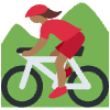 Woman Mountain Biking Medium Dark Skin Tone Element from Twemoji Emoji Set