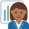 Woman Office Worker Medium Dark Skin Tone Element from Twemoji Emoji Set
