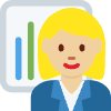 Woman Office Worker Medium Light Skin Tone Element from Twemoji Emoji Set