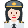 Woman Pilot Light Skin Tone Element from Twemoji Emoji Set