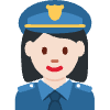 Woman Police Officer Light Skin Tone Element from Twemoji Emoji Set