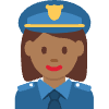Woman Police Officer Medium Dark Skin Tone Element from Twemoji Emoji Set