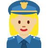 Woman Police Officer Medium Light Skin Tone Element from Twemoji Emoji Set