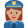 Woman Police Officer Medium Skin Tone Element from Twemoji Emoji Set