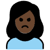 Woman Pouting Dark Skin Tone Element from OpenMoji Emoji Set
