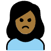 Woman Pouting Medium Dark Skin Tone Element from OpenMoji Emoji Set