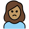 Woman Pouting Medium Skin Tone Element from OpenMoji Emoji Set