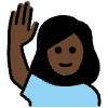 Woman Raising Hand Dark Skin Tone Element from OpenMoji Emoji Set