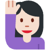 Woman Raising Hand Light Skin Tone Element from Twemoji Emoji Set