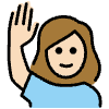 Woman Raising Hand Light Skin Tone Element from OpenMoji Emoji Set