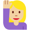 Woman Raising Hand Medium Light Skin Tone Element from Twemoji Emoji Set