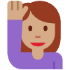 Woman Raising Hand Medium Skin Tone Element from Twemoji Emoji Set
