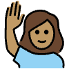 Woman Raising Hand Medium Skin Tone Element from OpenMoji Emoji Set