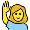 Woman Raising Hand Element from OpenMoji Emoji Set