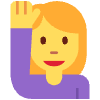 Woman Raising Hand Element from Twemoji Emoji Set