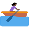 Woman Rowing Boat Dark Skin Tone Element from Twemoji Emoji Set