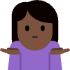 Woman Shrugging Dark Skin Tone Element from Twemoji Emoji Set