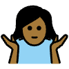 Woman Shrugging Medium Dark Skin Tone Element from OpenMoji Emoji Set