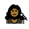 Woman Singer Medium Dark Skin Tone Element from OpenMoji Emoji Set