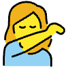Woman Sneezing Into Elbow Element from OpenMoji Emoji Set