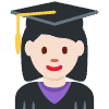 Woman Student Light Skin Tone Element from Twemoji Emoji Set