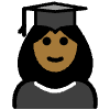 Woman Student Medium Dark Skin Tone Element from OpenMoji Emoji Set
