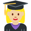 Woman Student Medium Light Skin Tone Element from Twemoji Emoji Set
