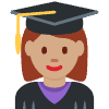 Woman Student Medium Skin Tone Element from Twemoji Emoji Set