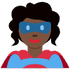 Woman Superhero Dark Skin Tone Element from Twemoji Emoji Set