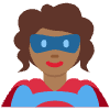 Woman Superhero Medium Dark Skin Tone Element from Twemoji Emoji Set