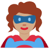 Woman Superhero Medium Skin Tone Element from Twemoji Emoji Set