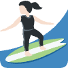 Woman Surfing Light Skin Tone Element from Twemoji Emoji Set