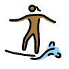 Woman Surfing Medium Dark Skin Tone Element from OpenMoji Emoji Set