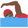 Woman Swimming Dark Skin Tone Element from Twemoji Emoji Set