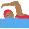 Woman Swimming Medium Dark Skin Tone Element from Twemoji Emoji Set