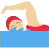 Woman Swimming Medium Light Skin Tone Element from Twemoji Emoji Set