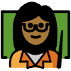 Woman Teacher Medium Dark Skin Tone Element from OpenMoji Emoji Set