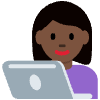 Woman Technologist Dark Skin Tone Element from Twemoji Emoji Set
